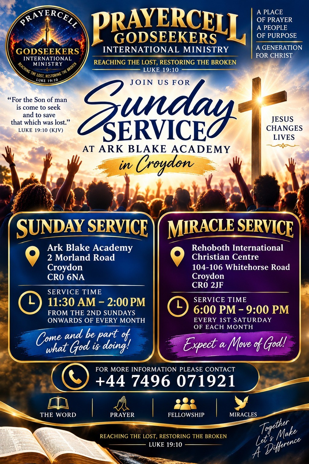 Sunday service and miracle service invitation